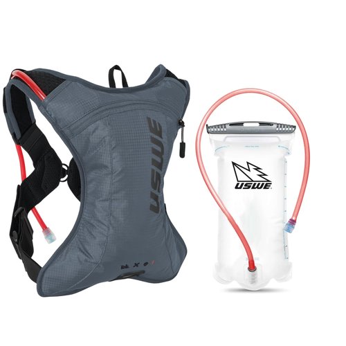 USWE Outlander XC 2L Hydration Pack, Running, Hiking Hydration Backpack with Water Bladder (1.5L/50oz) , Hydropack for Men and Women, Backpack Gear and Equipment for Cycling, MTB (Blue, 2L)