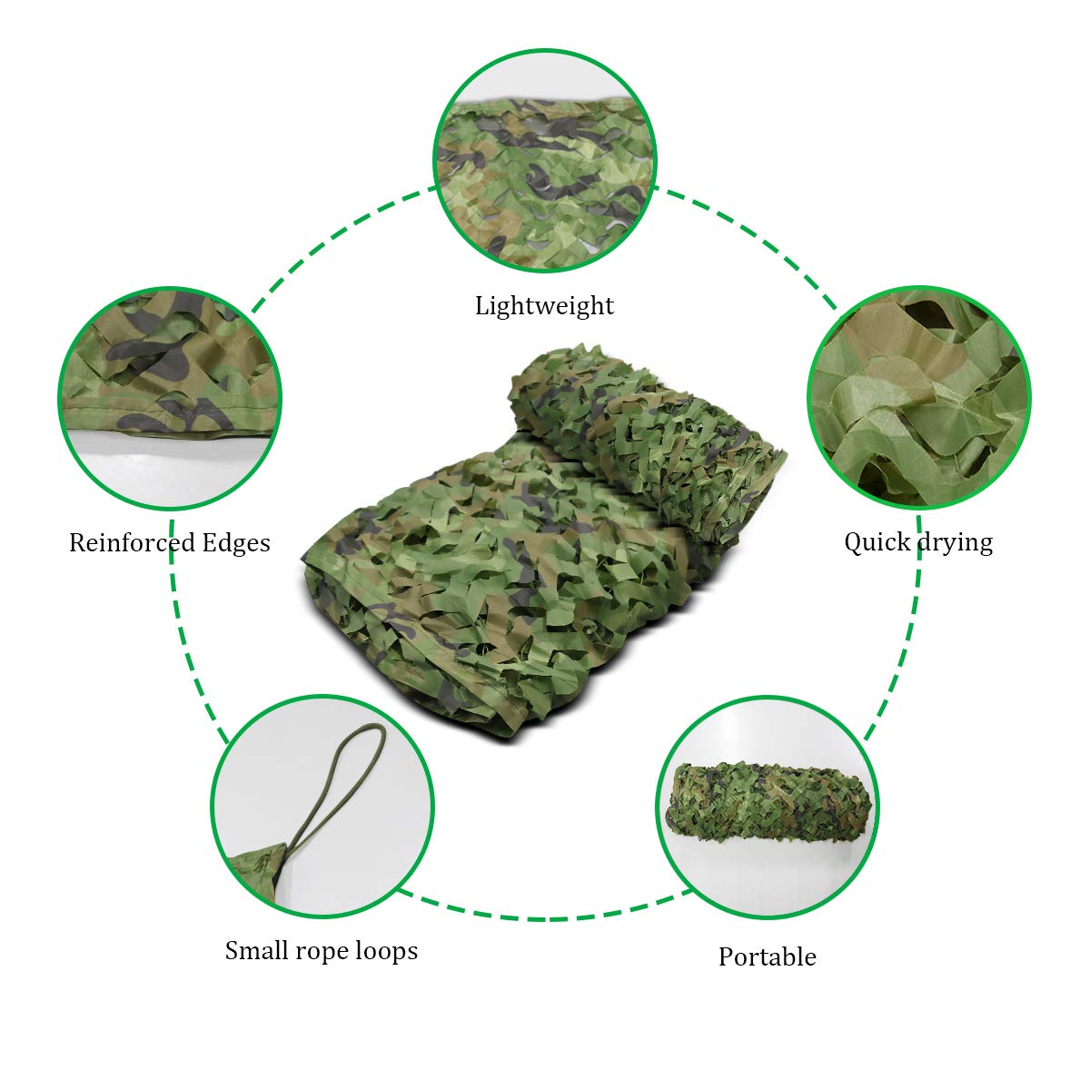 Camo Netting, Camouflage Mesh Netting for Hunting Blinds, Woodland Mesh Perfect Camonetting for Camping Shooting Hunting, Military Theme Party Decoration Sun Shade Outdoor 10x5ft