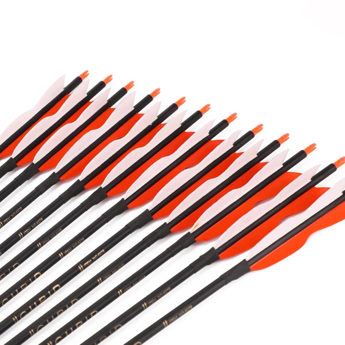 31" Carbon Hunting Arrows Archery Target Practice Arrows with 5" Turkey Feathers Spine 500 for Recurve Bow and Compound Bow(Pack of 12) (7.8MM Orange)