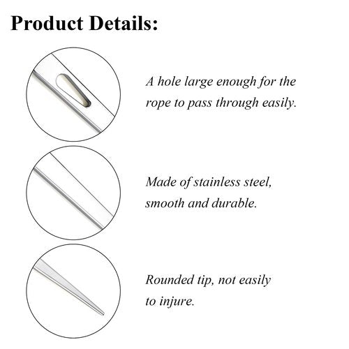 LXLVOUEG Stainless Steel Marlin&Spike&Paracord Needle Knitting Sailing Rigging Tools, Paracord Rope Pusher and Splicing Needle Tool for Boat Sailing Rigging Bushcrafting Camping Knot Tying,7In,1PCS