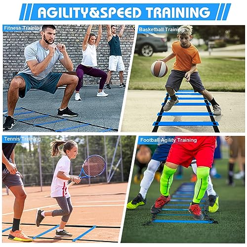 Blue Soccer Speed & Agility Training Set with Ladder Cones & Carry Bag