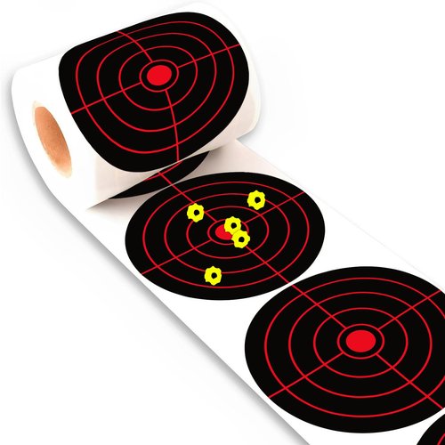 LikeLety 6 Inch 100 Pack Splatter Targets, Adhesive Shooting Target Stickers with Yellow Effect for BB Gun, Pellet Gun, Airsoft, Pistol, Rifle Shooting Practice, Round A