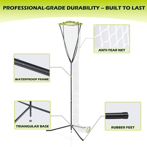 Volleyball Training Equipment, Volleyball Setter Training Net with Adjustable Height (7.5-10.5 FT) & Angle, Serve Trainer Equipment with Carry Bag for Serving, Spiking & Setting Drills