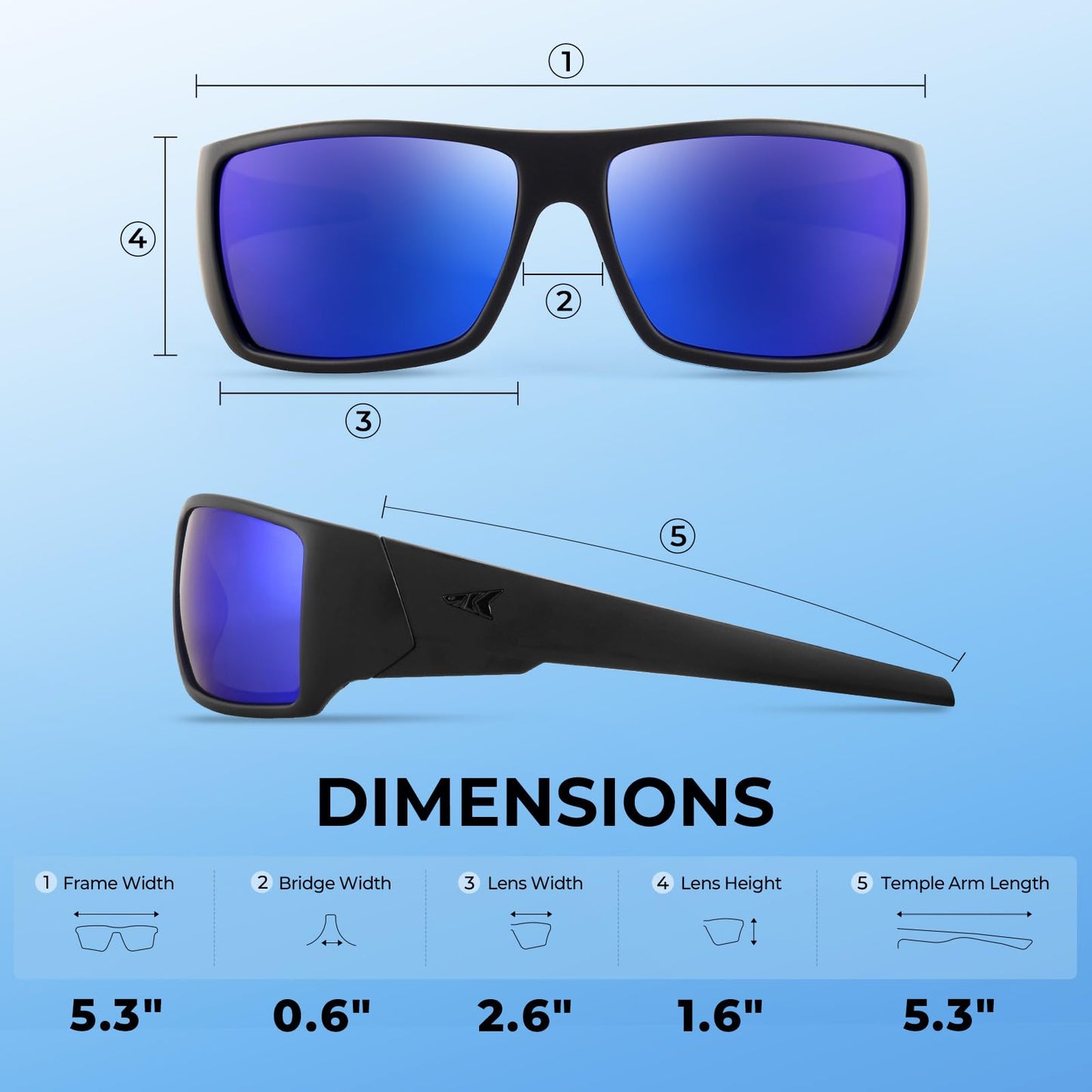 KastKing Iditarod Polarized Sport Sunglasses,PuriVex Protective Lens Coating Fishing Sunglasses,Ideal for Driving Fishing Cycling and Running,UV400 Protection,Durable Grilamid Frame
