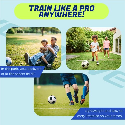 VETRA Soccer Training Equipment - Soccer Rebounder Board with 2 Sandbags - Adjustable Durable Portable Wall & Replay Trainer for Ball Control, Passing & Shooting Rebounders