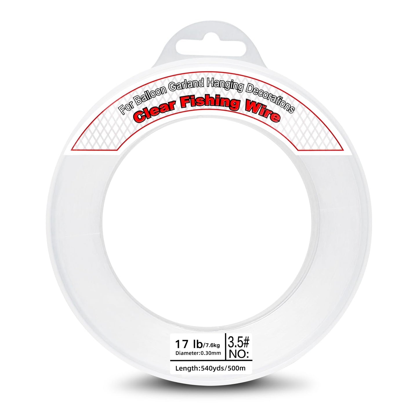 540Yards Clear Fishing Wire 0.3 mm, Invisible Fishing Line Wire Nylon String Supports 17 Pounds for Hanging Balloon Garland, Picture, Jewelry Making Beading Threads Cords