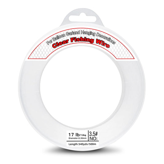 540Yards Clear Fishing Wire 0.3 mm, Invisible Fishing Line Wire Nylon String Supports 17 Pounds for Hanging Balloon Garland, Picture, Jewelry Making Beading Threads Cords