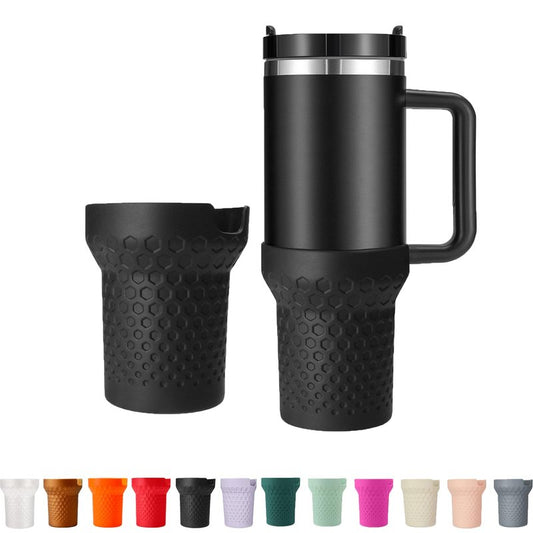 GardTok 40 OZ Silicone Boot Cover for Stanley Cup Accessories,Silicone Water Bottle Sleeve for Stanley Quencher H2.0 and Quencher Adventure Tumbler Cup (40oz, Black)