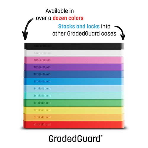 GradedGuard Graded Card Guard Case for Standard PSA Slab Case | Multiple Colors | Soft Touch Matte Finish | Stackable | Made to Fit PSA | Solid TPU and PC Design. (Black)