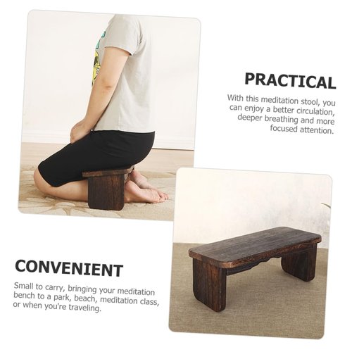 BCOATH Portable Foldable Meditation Stool Wood Kneel Mat for Zen Practice Compact Design for Storage for Meditation Yoga and Prayer