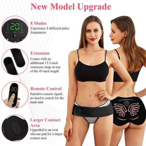 Hip Trainer, Butt Lifting Machine Glute Muscle Stimulator, 8 Modes & 20-Level Intensity Muscle Toner Stimulator, EMS Muscle Stimulator Booty Trainer for Women Men Home Fitness