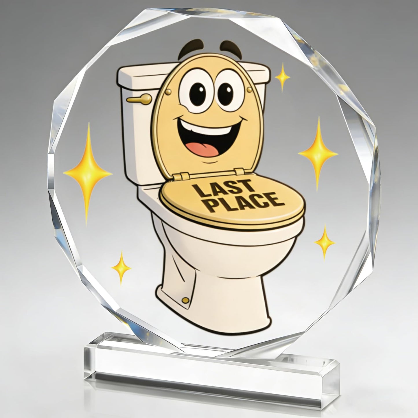 DOUOAUO Toilet Trophy - Acrylic Championship Trophy Award, 4.72x5.27 Inch - Perfect for Sports Tournaments, Academic Competitions, School Awards, Party Prizes for Adults