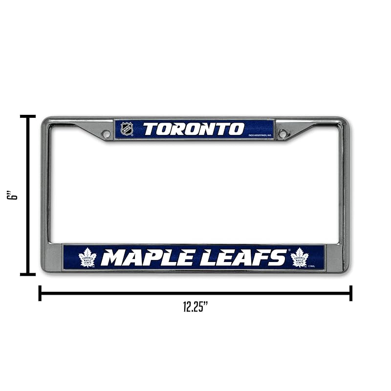 Toronto Maple Leafs Bling Chrome License Plate Frame with Glitter Accent