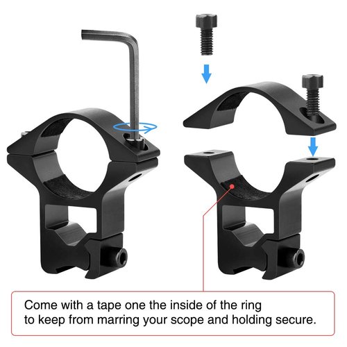 CVLIFE 1 Inch Dovetail Scope Rings - 3/8" or 11mm Dovetail Scope Mount - High Profile Dovetail Scope Mounts 1 Inch for Dovetail Rail - 2 Pcs