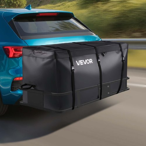 VEVOR Hitch Cargo Carrier Bag, Waterproof 840D PVC, 59.84 x 24.02 x 30.63 in (25 Cubic Feet), Heavy Duty Cargo Bag for Truck Bed Storage with Reinforced Straps, Suitable for Car SUV Vans Hitch Basket