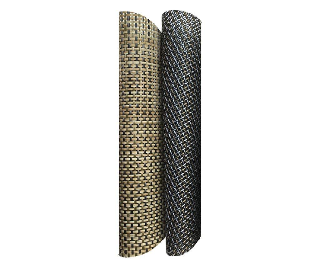 Round Table Placemats Set of 4 Wedge Placemats Heat Resistant Table Mats Pads Wipe Clean (Black)