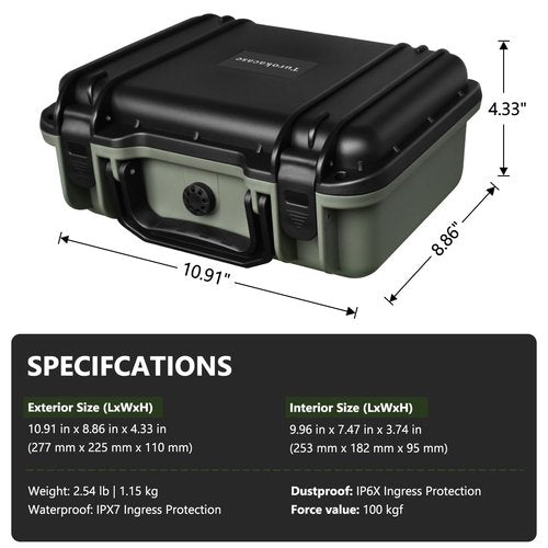 Turokacase Gun Cases for Handguns - TSA Approved Pistol Case with Dual-Layer DIY Customizable Cuttable Polyurethane Foam Insert for Glock, Smith & Wesson, Sig Sauer etc.