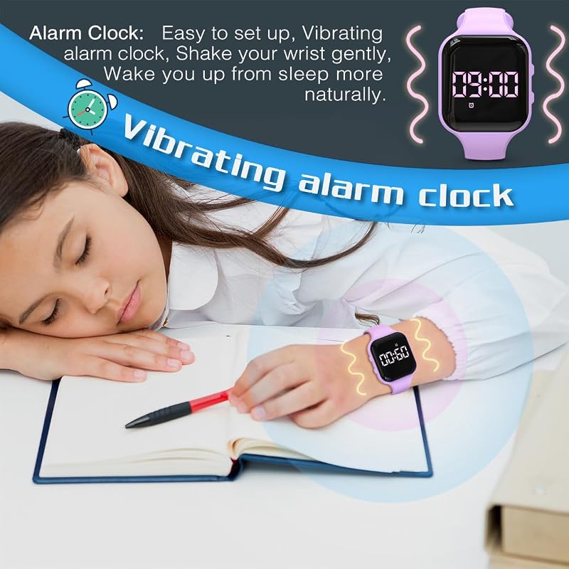 Kids' Digital Pedometer Watch for Boys & Girls - Waterproof Fitness Tracker with Alarm, Calendar, 3D Sensor (Variation: Black)