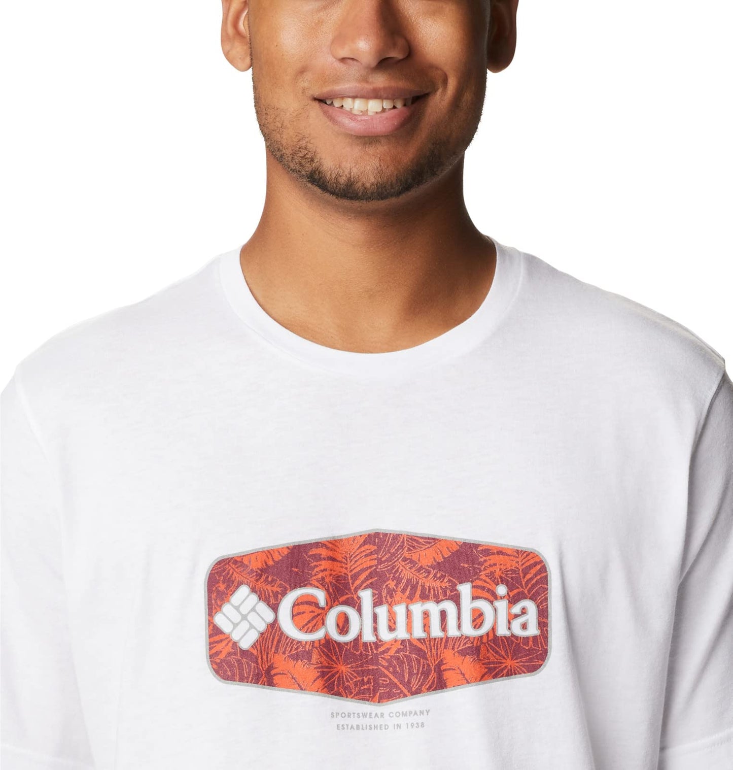 Columbia Men's Thistletown Hills Graphic Short Sleeve, White/Wanderland Graphic, Large