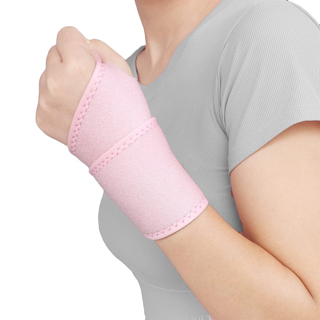 YUNYILAN Wrist Brace Wrist Wraps for Carpal Tunnel 2 Pack Wrist Brace Compression Straps Hand Support, Adjustable Wrist Support for Arthritis and Tendinitis, Joint Pain Relief (Pink)