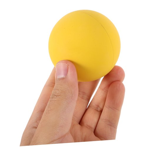 BESTonZON 4pcs High-Visibility Rubber Racket Balls for Beginner Training Practice Exceptional Elasticity Vibrant Yellow Hollow Core Design for Rebound Skill Development