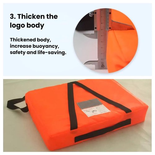Boat Throwable Flotation Device 18x14in High Buoyancy Boat Throw Cushion with Strap Water Proof Throwable Flotation Device for Boating Swimming & Rescue Boat Throwable Flotation Device (Orange)