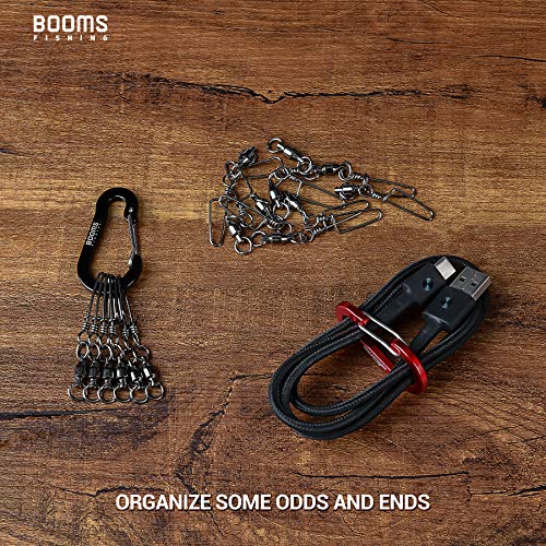 Black Booms Fishing CC1 Multi-Use Aluminum Carabiner Clip 12 Pack - 2 Inch Small Keychain Clips