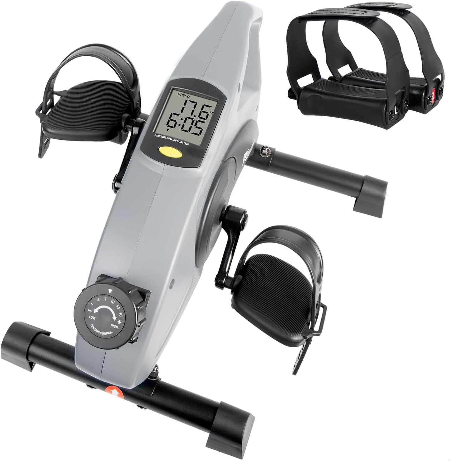 Vaunn Under Desk Stationary Bike, Electronic Pedal Exerciser, Physical Therapy Indoor Spin Cycling, Light Cardio Workout for Arms and Legs, Home and Office Use