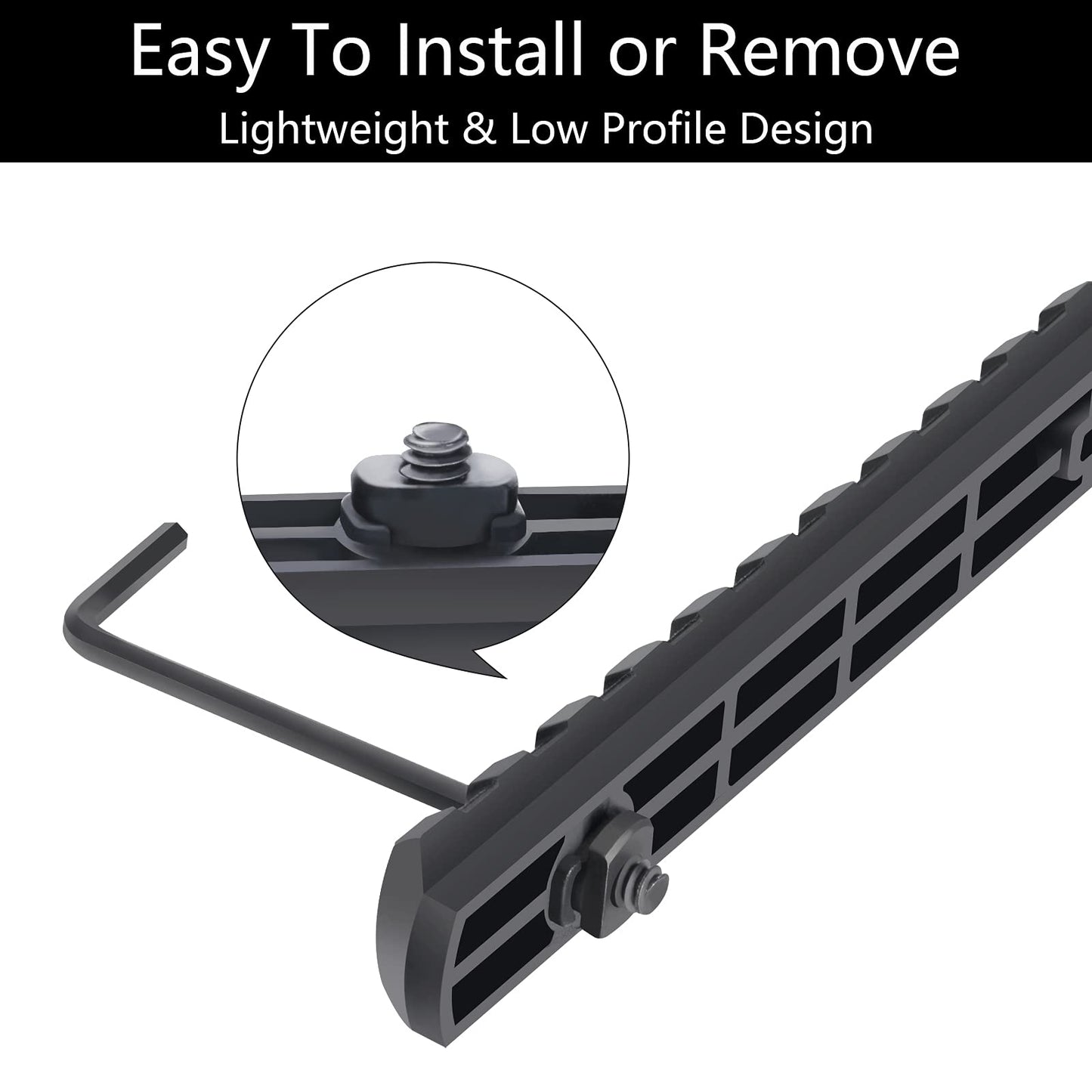 Pecawen Picatinny Rail Polymer Picatinny Accessory Rail Single Picatinny Rail, 3 5 7 9 11 13 Slots Black