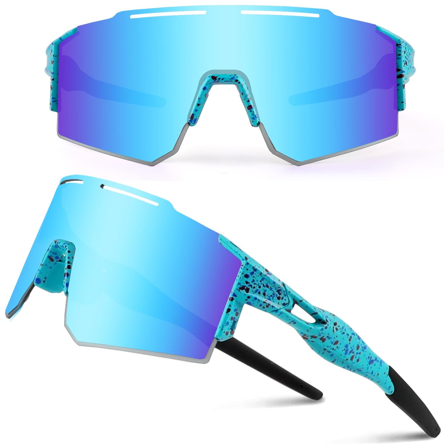 Ukoly Cycling Sunglasses for Men Women with 3 Interchangeable Lenses,Polarized Sports Sunglasses,Baseball Glasses SpU