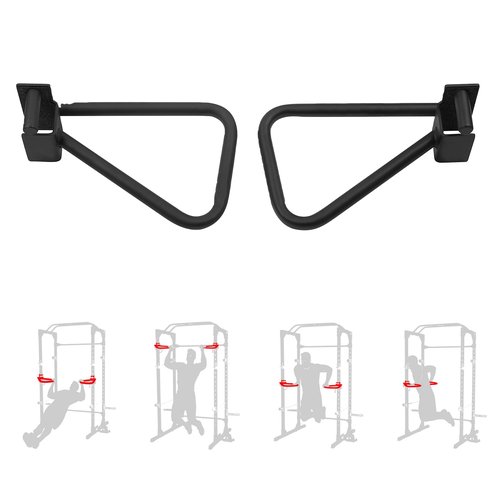 Fitvids Dip Bar Attachment for Squat Rack, Multi Grip for Strength Training, Pull up, Push up 2x2 inch Power Cage Squat Rack, Pair