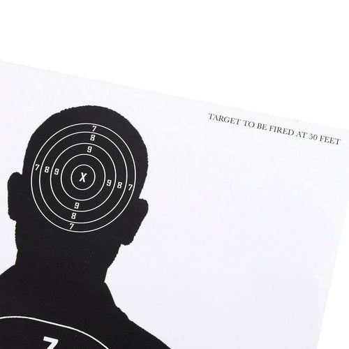 Maplefield 50 Pack Bulk Paper Shooting Targets for Range Practice, Silhouette-Style Design for Training with Airsoft, BB, Pellet Guns and More (17 x 25 Inches)