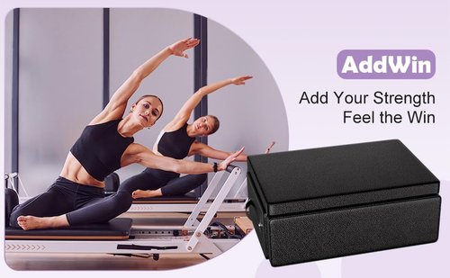 AddWin Pilates Reformer Sitting Box, Pilates Equipment for Home Gym and Professional Studio Use, Pilates Reformer Accessory for Pilates Exercises - Upgrade Foldable Deisign Patent