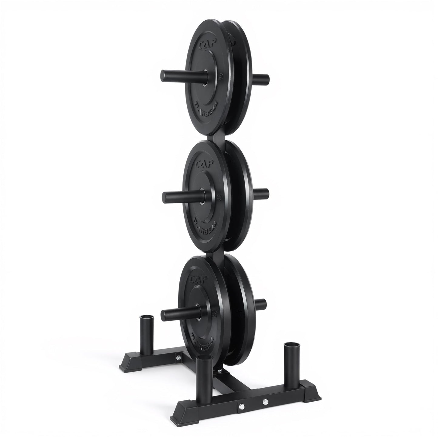 CAP 100lb Elite Olympic Bumper Plate Set with Storage Rack