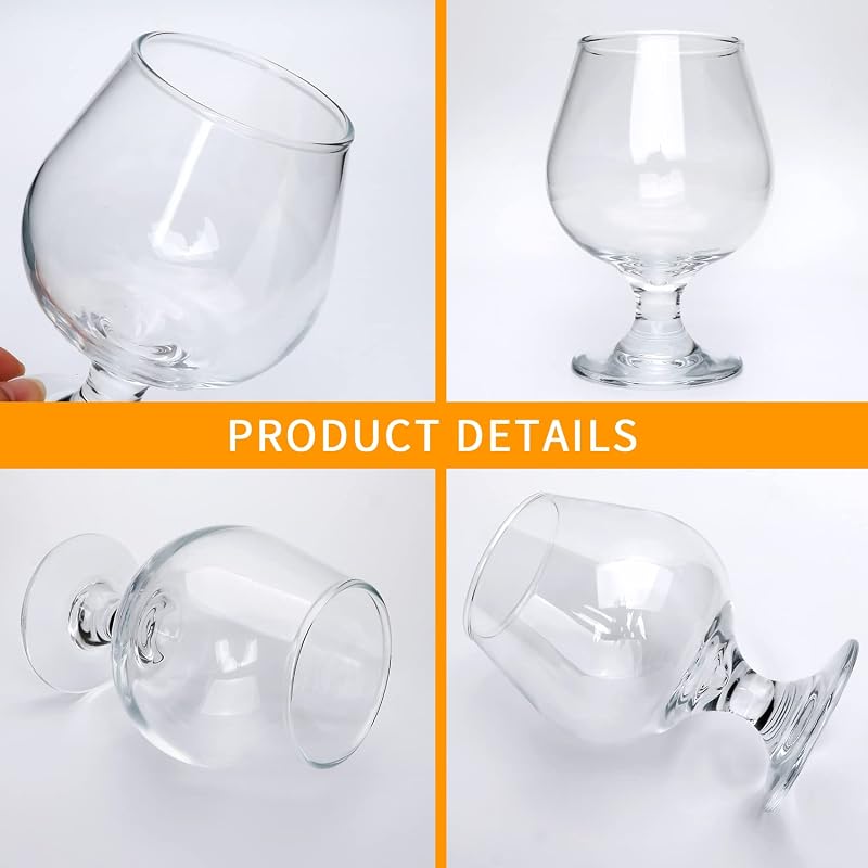 Brandy Snifter Glasses Set of 12 - 11 oz Clear Crystal Stemware