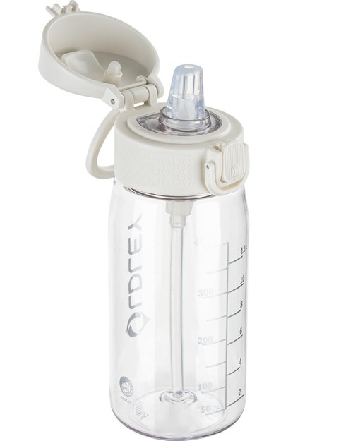 OLDLEY Kids Water Bottles with Straw 420ml/14oz BPA Free Tritan Water Bottle with Handle Leakproof School Sports Drinking Bottle for Toddler Boys Girls,Transparent
