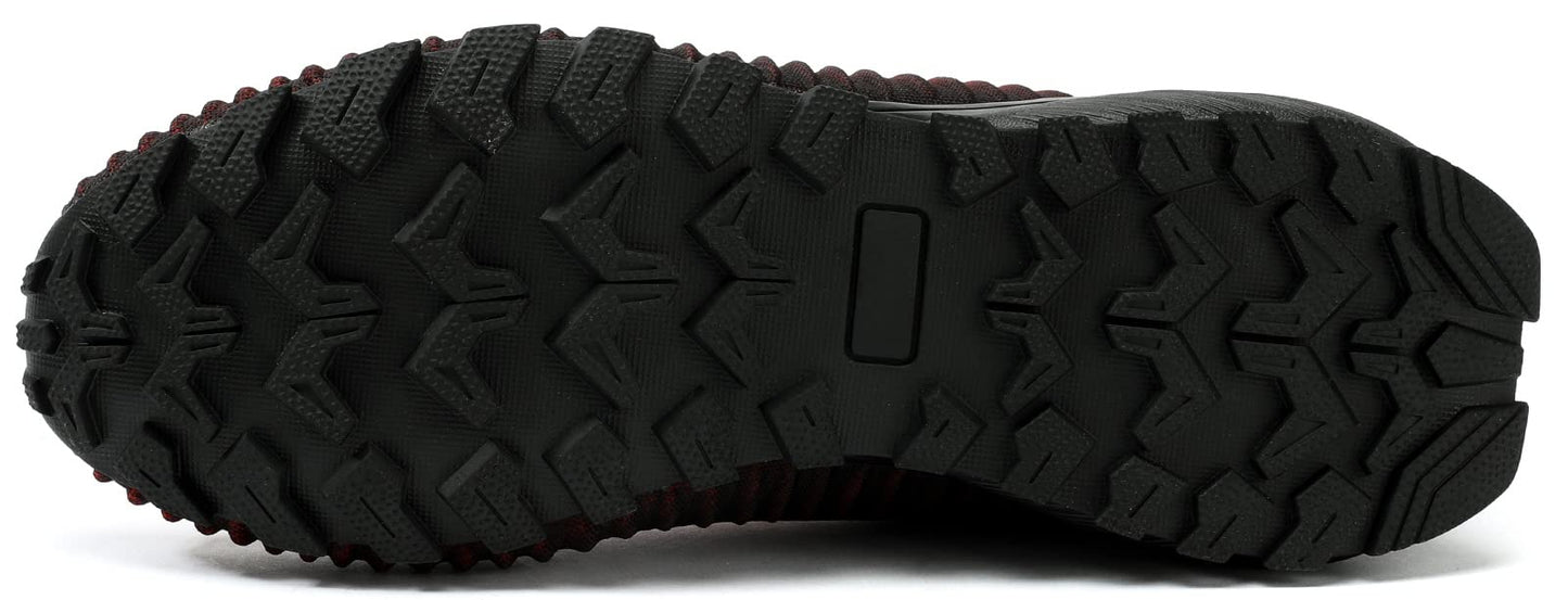 ikunka Men's Fashion Sneakers Lightweight Breathable Walking Shoes Tennis Cross Training Shoe Non Slip Trail Running Shoes（Black Red 13）