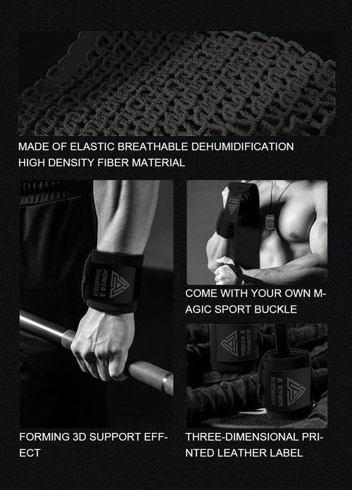 Bench Wrist Wraps - 100% Polyester Wrist Wraps Gym & Weightlifting | Adjustable Stabilizer with Thumb Loop | One Size Fits Most (Men/Women)