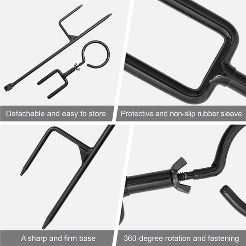 AHOSOUTLY Bow Stake with 360 Degree Adjustable Rotating Fork and Arrow Ring Strong Bow Arrow Bracket for Recurve/Compound Bow