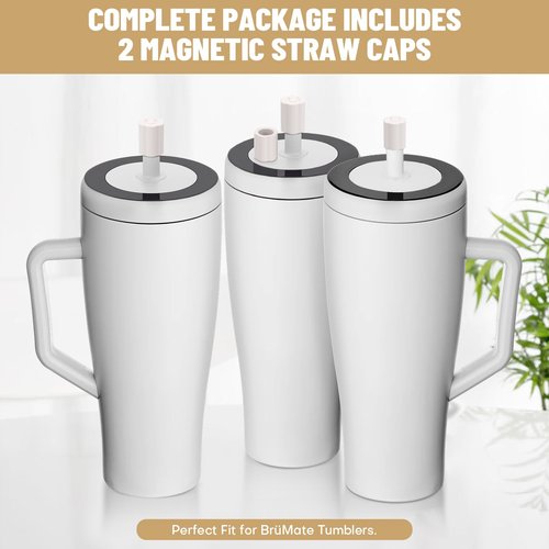 Rolitwils 2 Pack Brumate Magnetic Straw Cover, Silicone Leakproof Straw Protector for Tumbler, Compatible with Era/Resa, Drinkware Accessory