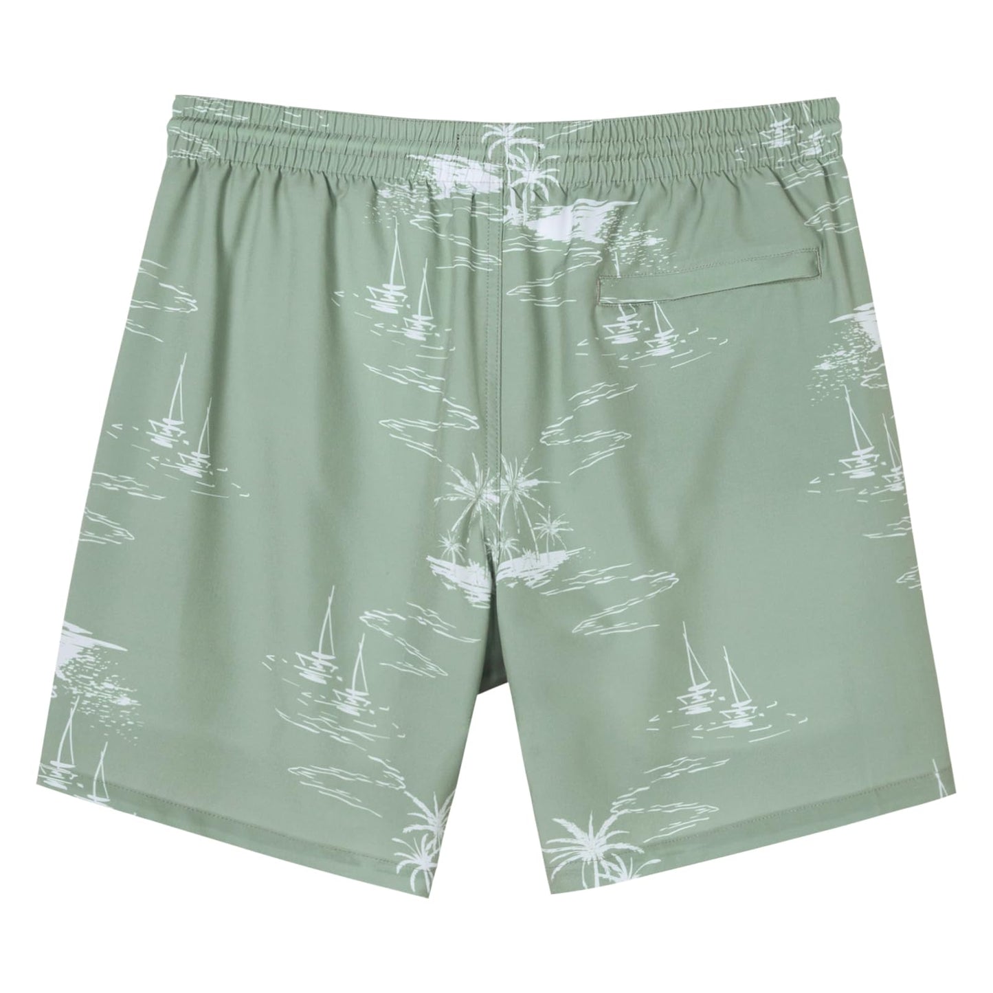 SURF CUZ Mens Swim Trunks with Compression Liner Quick Dry Swim Shorts 7" Swimming Trunks Stretch Bathing Suit 7 Inch,Coconut Island,XXL