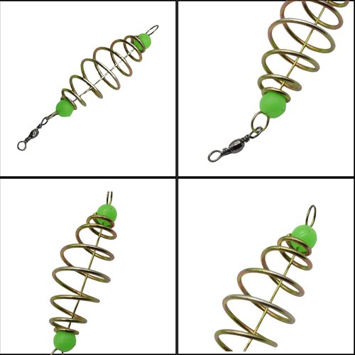 Yinprwi 25PCS Fishing Feeder Bait Cage Basket Feeder Basket Bait Thrower,Olive Shape Spring Fishing Bait Cage Holder Fishing Accessories Lure Feeder Carp Lure Fish with Pendant Bead