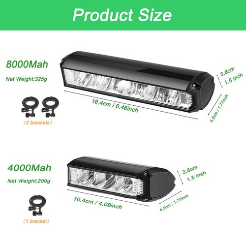 8000Mah Bike Lights for Night Riding, 6000LM Bicycle Headlight Wide Beam, Rechargeable Front Bike Lights Set, Waterproof IP65 Led Light Bar with Power Bank Mode for Adult Kid Mountain