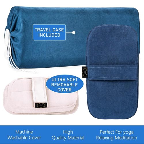 ABCDLIFE Yoga Bolster Pillow for Restorative Yoga Rectangular Pillow High Density Foam Firm Yoga Cushion for Sitting on Floor with Washable Suede Cover and Carry Handle for Travel 26 x 9.8 x 5in