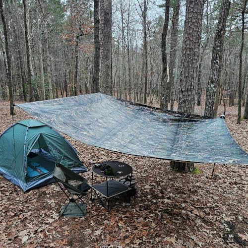 Heavy Duty Waterproof UV Resistant Tarpaulin 12x16 Feet Tree Camo - 9 Mil