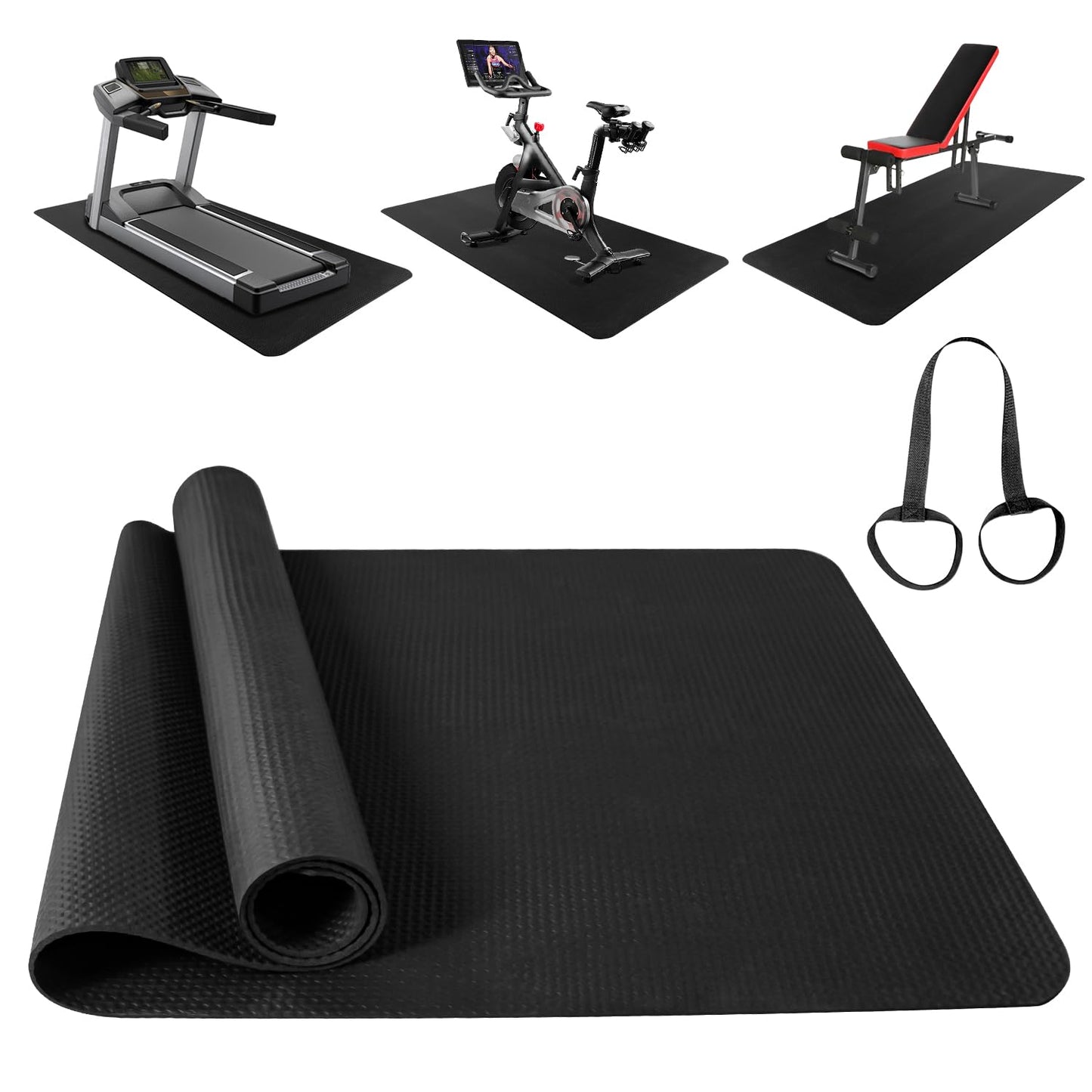 Treadmill Mat,Bike Mat,Stationary Bike Mat,Foldable Treadmill Mat for Hardwood Floors,Under Exercise Bike Trainer Pad for Indoor Gym Equipment Hardwood Floor Carpet Protector