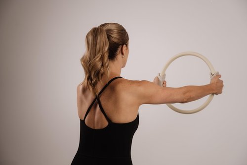 Your Reformer Pilates Prop Kit for Home Workouts- Includes Pilates Ring, Pilates Ball and 2.2 lb. Dumbbell Set-Beige