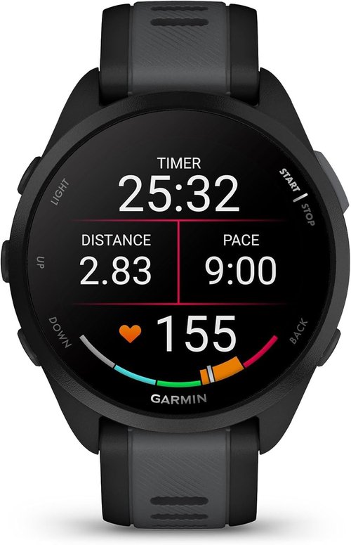 Garmin G010-N2863-20 Forerunner 165, GPS, Black/Slate Grey, WW - Certified Refurbished