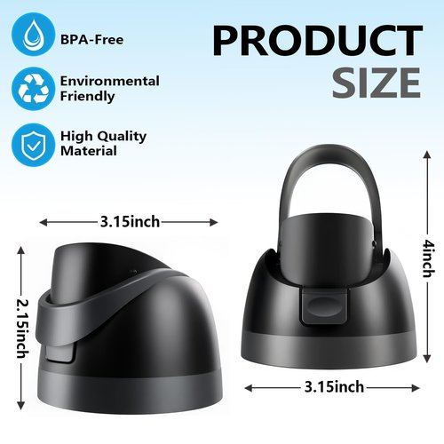 TideBloom Replacement Lid for Owala Freesip, One Button Water Bottle Top Lid Compatible with Owala Cup 16oz 24oz 32oz 40oz, BPA-Free Leakproof Replacement Accessory for Owala Freesip (Black)