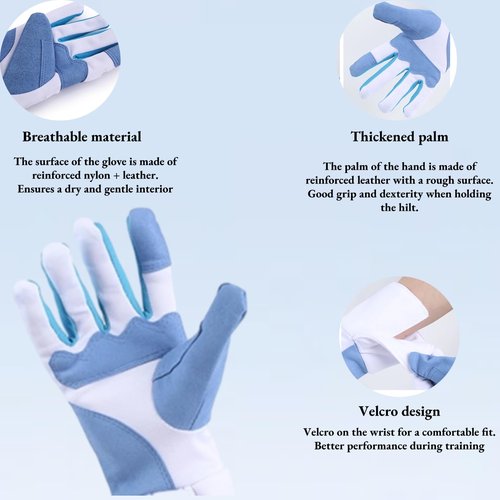 EIMSOAH Fencing Training Gloves, Non Slip, Saber Fencing Gloves, Foil Epee Fencing Gloves, Fit Fencing Gloves for Saber Foil Epee Training (L), Large